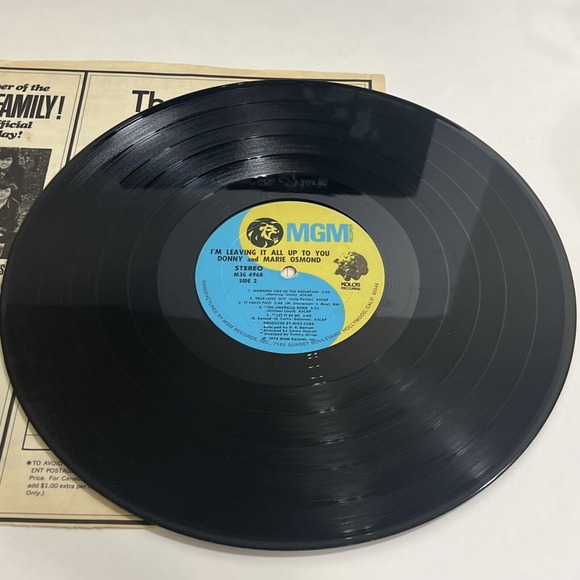 Donny And Marie Osmond I'M Leaving It All Up To You LP Vinyl Record Album - Picture 8 of 11